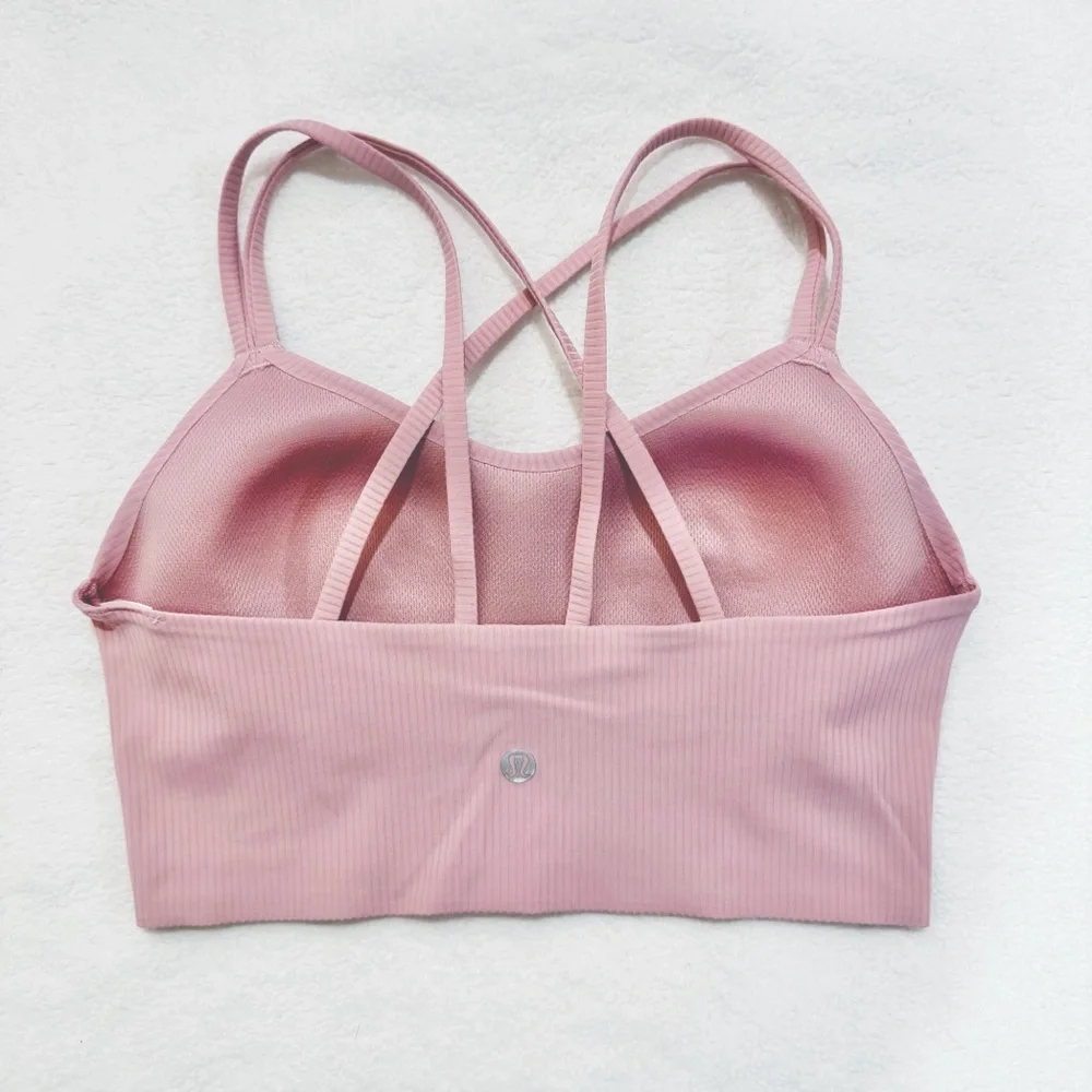 SOLD❌ Lululemon Like a Cloud Ribbed Longline Sports Bra Pink Haze Size 6 - Picture 6 of 10